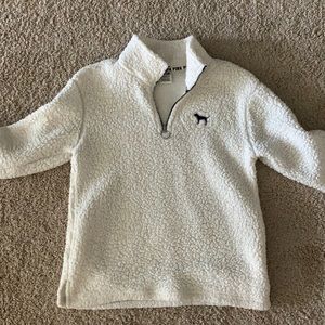 pink fuzzy zip sweatshirt